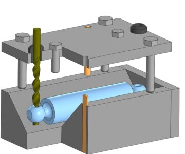 3D модель Кондуктор для сверления отверстий вала винтового насоса