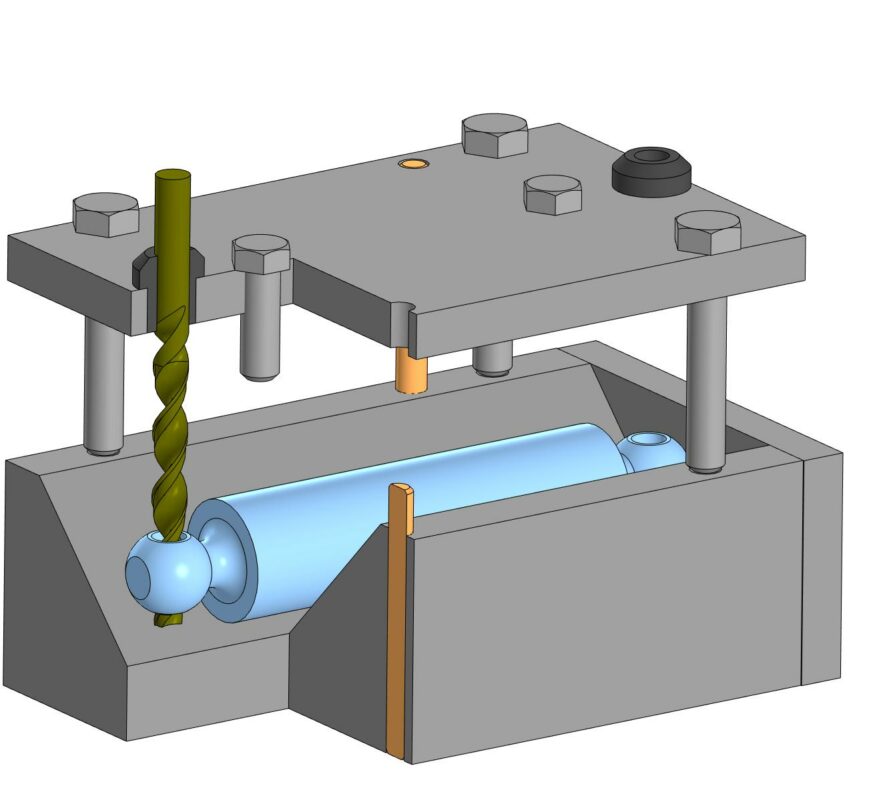 3D модель Кондуктор для сверления отверстий вала винтового насоса