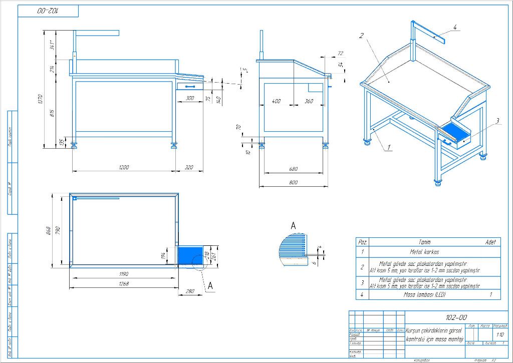 3D модель Стол для визуального осмотра
