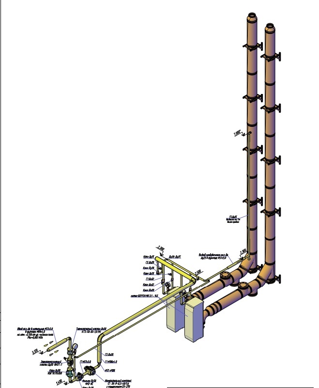 3D модель Проект газоснабжения котельной с котлами GEFFEN MB 3.1 - 145