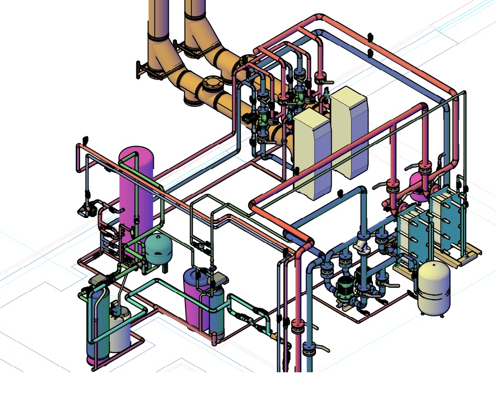 3D модель Проект ТМ котельной с котлами GEFFEN MB 3.1 - 145