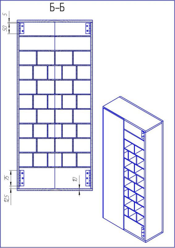 3D модель Шкаф деревянный для игрушечных машинок