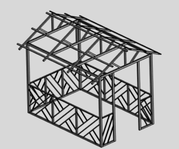 3D модель Беседка из металлопроката 3х2м