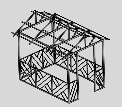 3D модель Беседка из металлопроката 3х2м