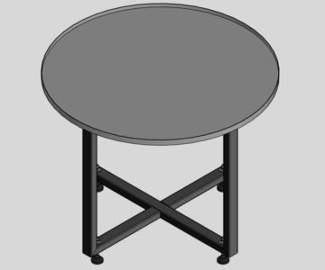 3D модель Круглый металлический стол с бортиком