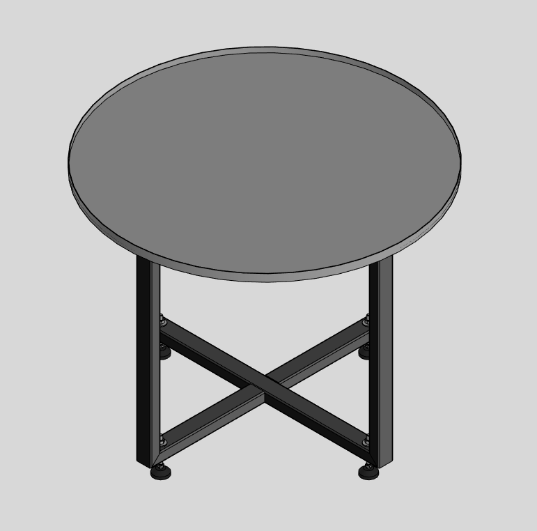 3D модель Круглый металлический стол с бортиком