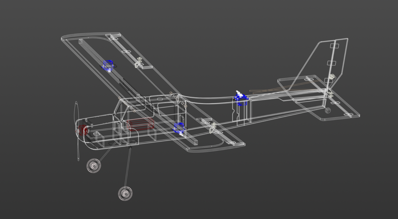 3D модель Радиоуправляемый самолет-тренер Cessna 150
