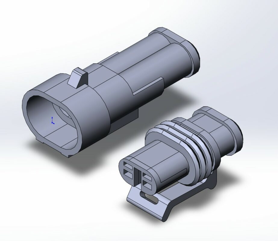 3D модель Разъём автомобильный-соединитель RUICHI DJ7021-1.5-11/21 (18AWG 200 мм), 12/ 24 (DC) В