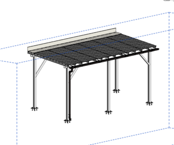 3D модель Металлический козырек 2120х6140мм