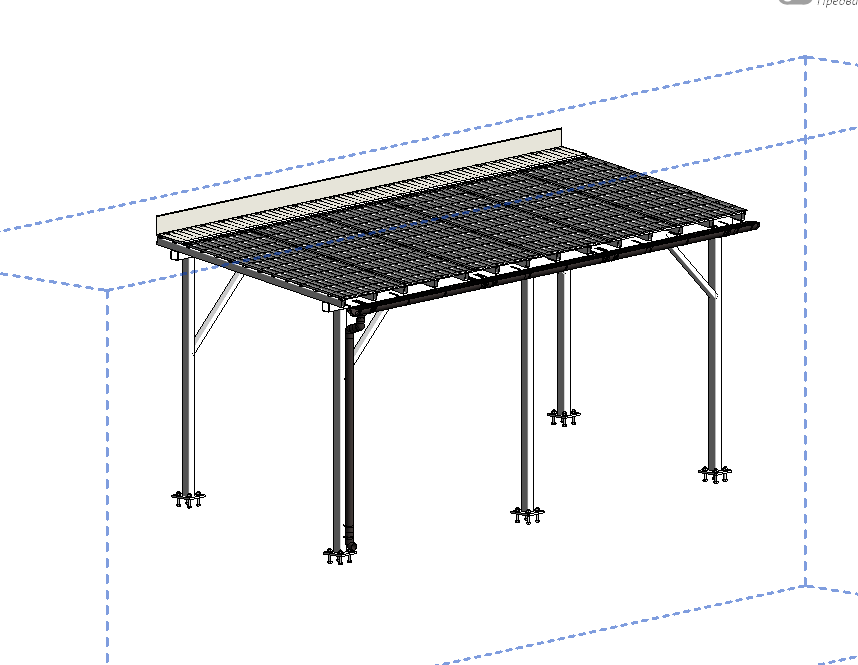 3D модель Металлический козырек 2120х6140мм