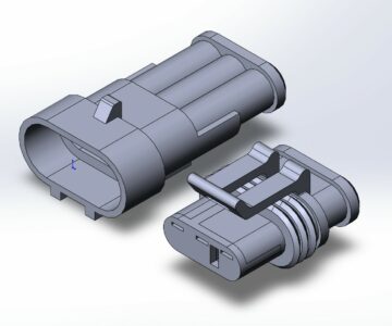 3D модель Автомобильный разъем гнездо DJ7031-1.5-11/21