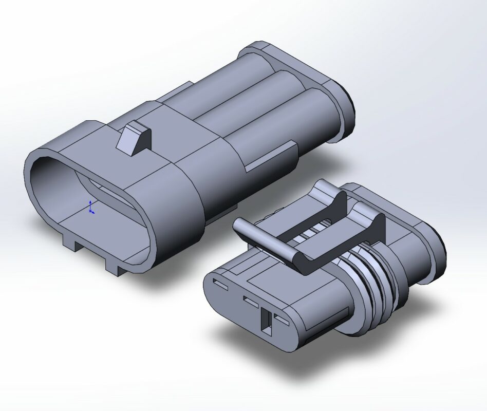 3D модель Автомобильный разъем гнездо DJ7031-1.5-11/21