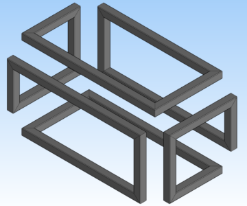 3D модель Каркас - подстолье 500х450х900