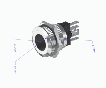 3D модель Кнопка металлическая 22мм