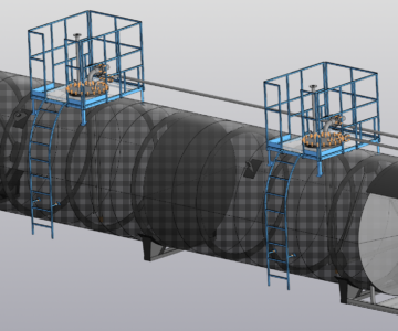 3D модель Резервуар горизонтальный стальной надземный КАЗС-50