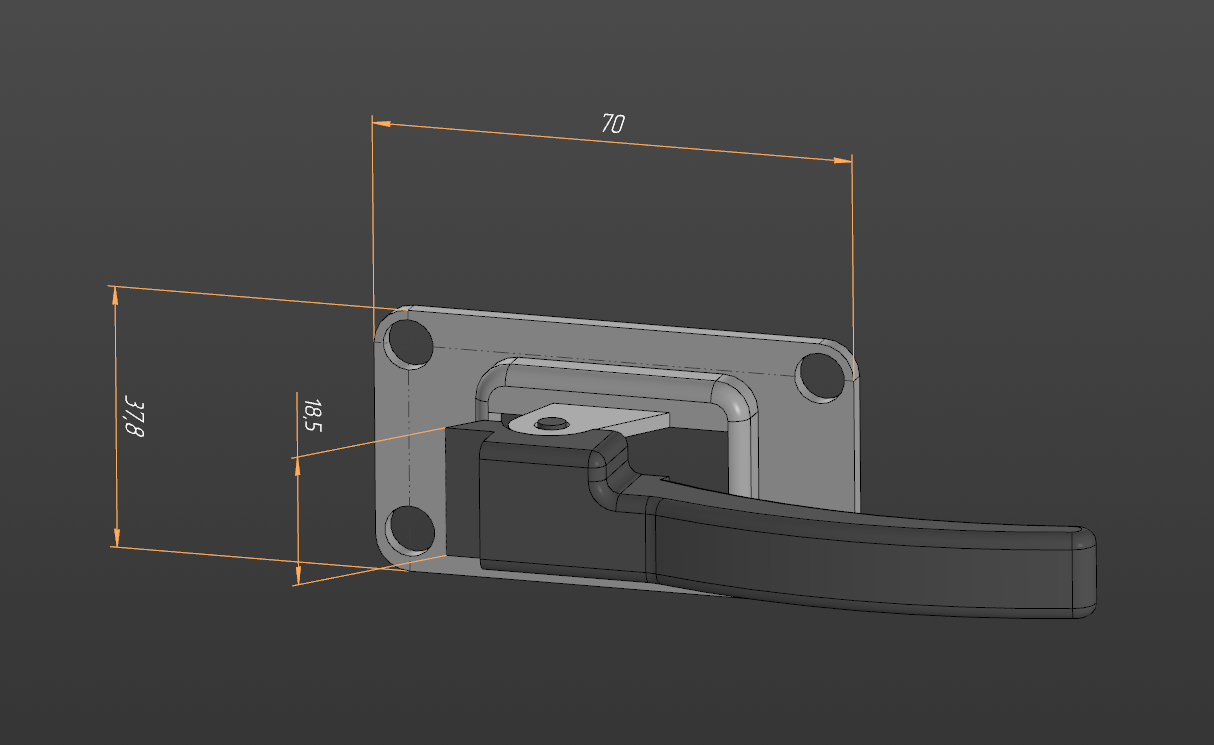 3D модель Ручка ГАЗ 3302 двери внутренняя левая в сборе