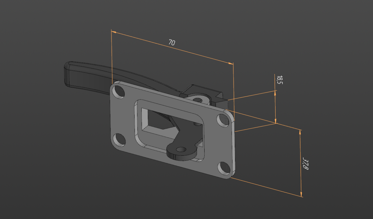 3D модель Ручка ГАЗ 3302 двери внутренняя левая в сборе