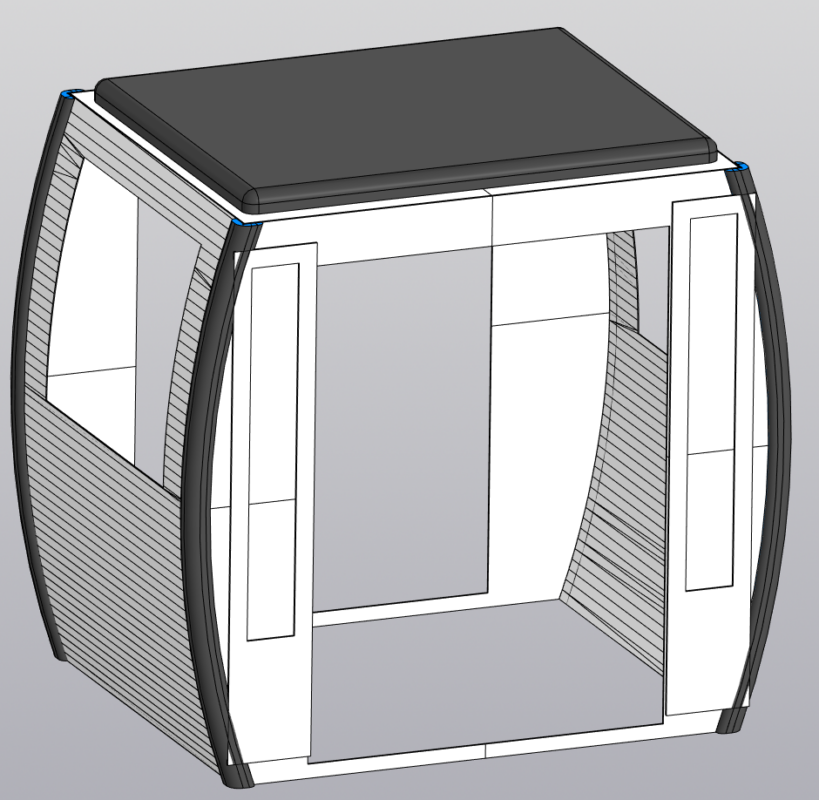 3D модель Кабина из ДСП с накладками из стекловолокна