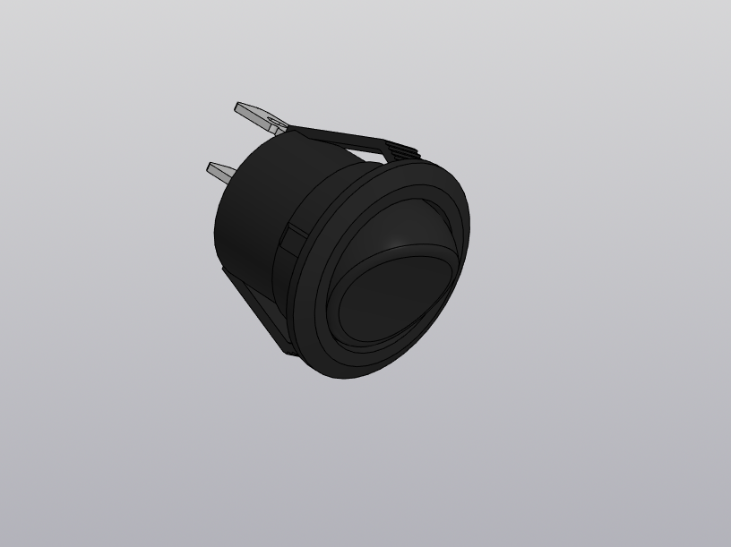 3D модель Включатель клавишный круглый KCD1-101-5-C3-B/2P