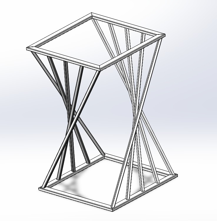 3D модель Стол рама 640х640х1020