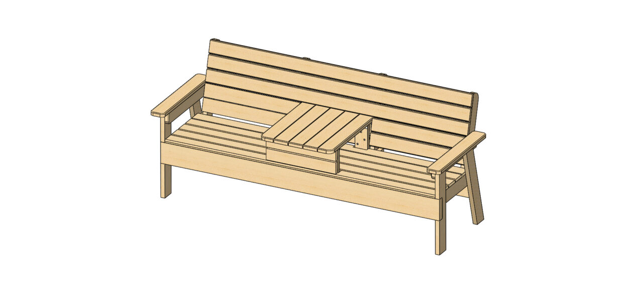 3D модель Скамейка со столиком 2100х750х900(мм)