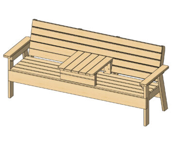 3D модель Скамейка со столиком 2100х750х900(мм)