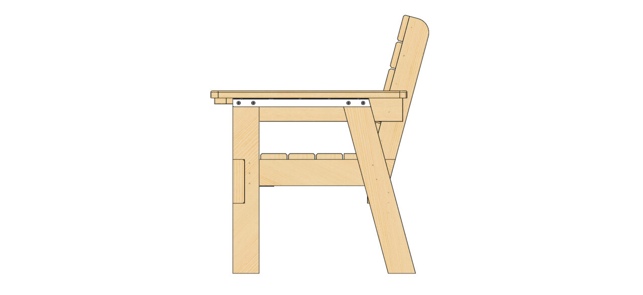 3D модель Скамейка со столиком 2100х750х900(мм)