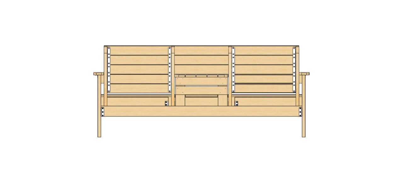 3D модель Скамейка со столиком 2100х750х900(мм)