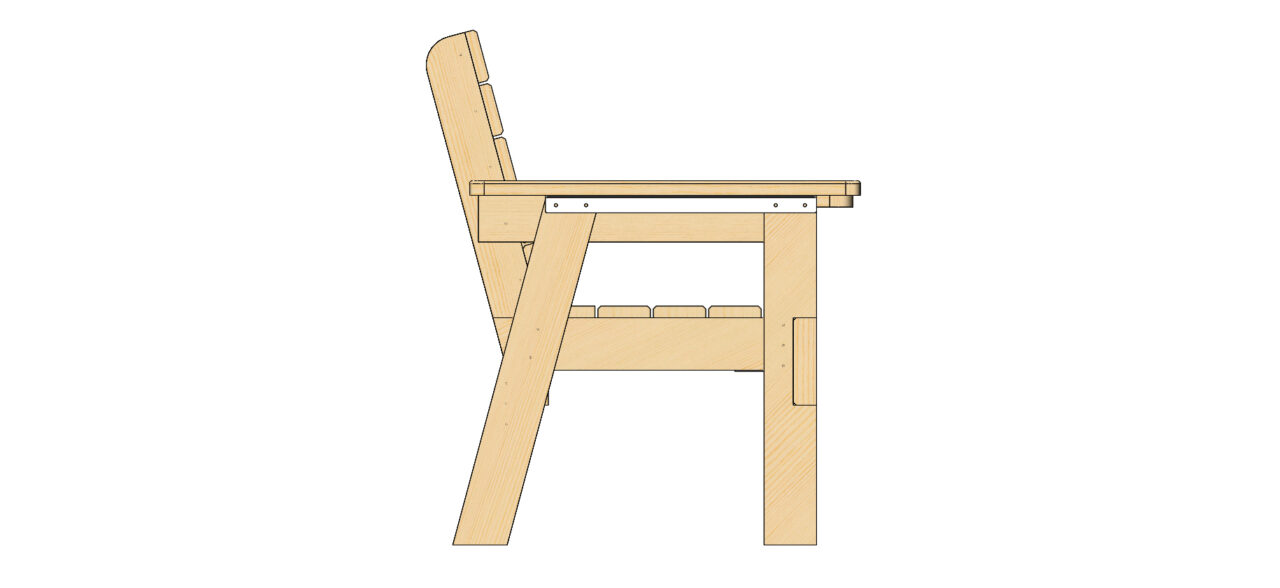 3D модель Скамейка со столиком 2100х750х900(мм)