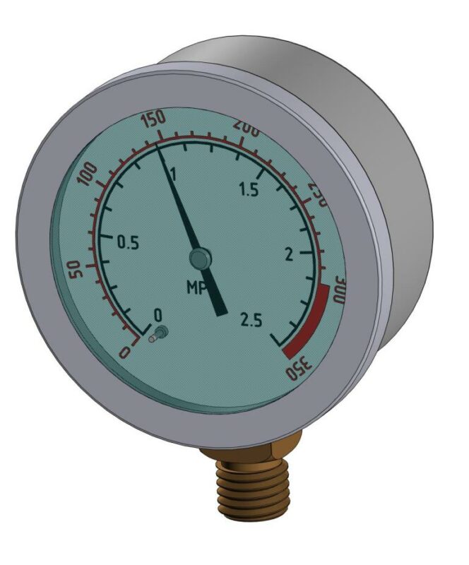 Чертеж Манометр глицерином MGR-25-BAR/PSI-A (M635RL025)