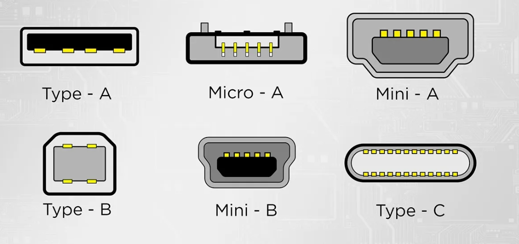 Чертеж USB порт Type A, Type B