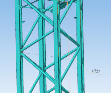 3D модель Рядовая вертикальная секция башенного крана TDK-10.180 TDK-8.180