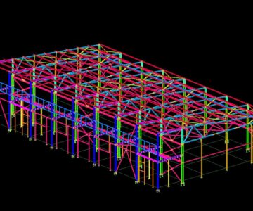 3D модель 3Д модель каркаса промздания 48х27 метров