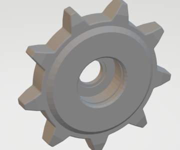 3D модель Звездочка ведомая гусеницы для мотобуксировщика, снегохода