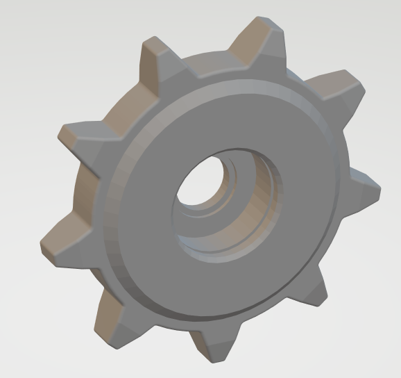 3D модель Звездочка ведомая гусеницы для мотобуксировщика, снегохода