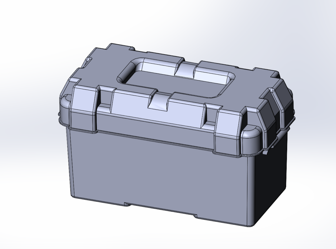 Чертеж Ящик для АКБ 120Ач 440x240x260мм, Osculati 14.546.02