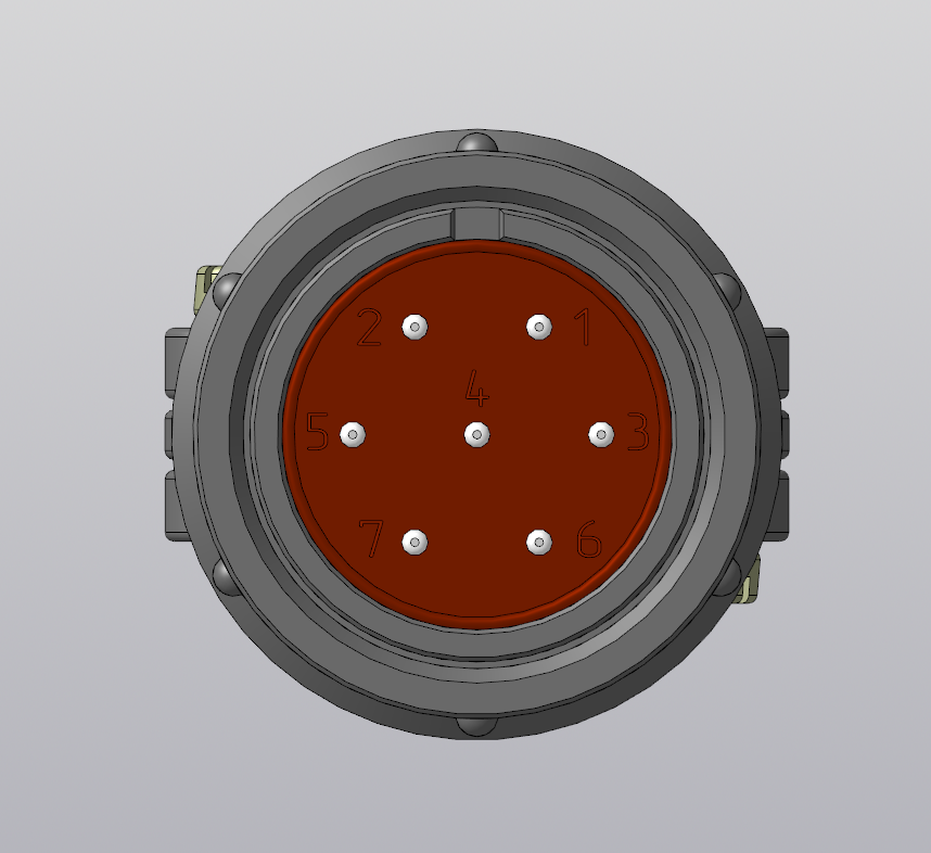 3D модель Вилка кабельная с прямым патрубком 2РМДТ27КПН7Ш5В1В