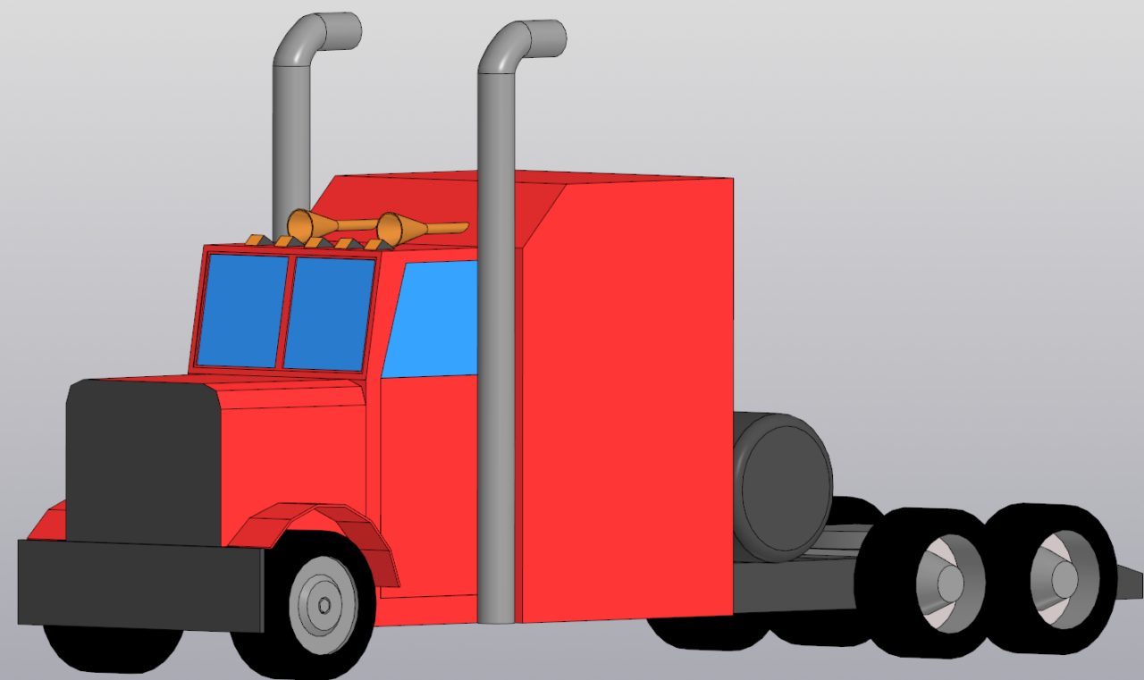 Чертеж Low-poly грузовик