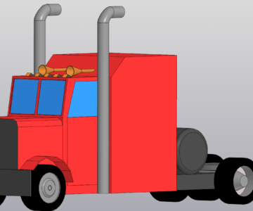 Чертеж Low-poly грузовик