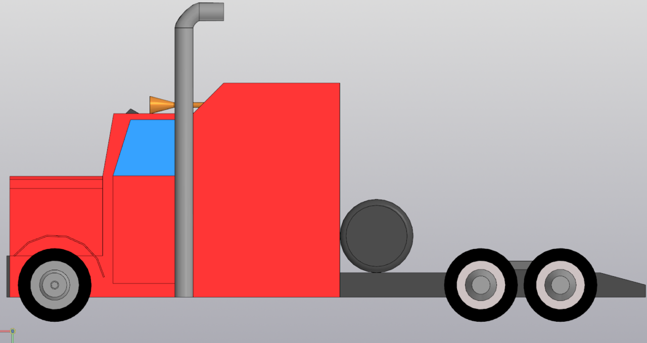 Чертеж Low-poly грузовик