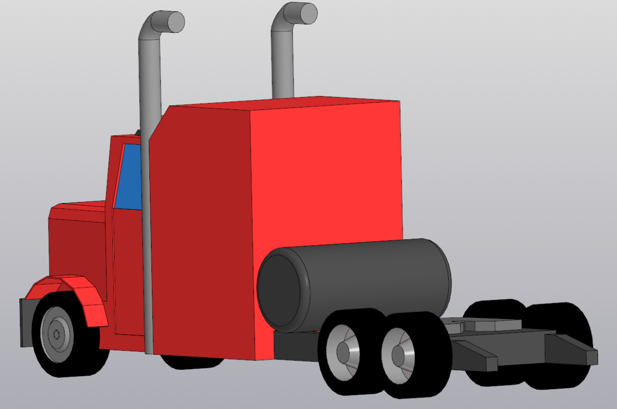 Чертеж Low-poly грузовик