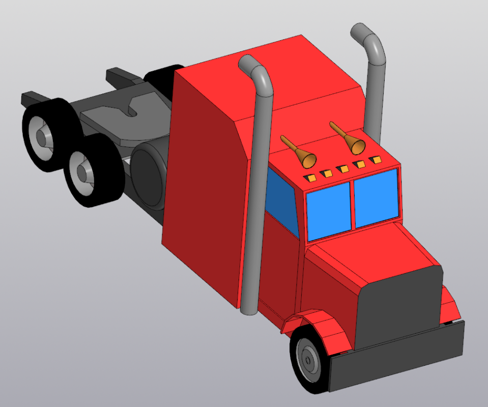 Чертеж Low-poly грузовик