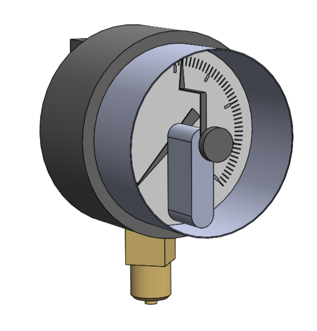 Чертеж Манометр ДМ2010ф исп V 0-2,5 d.100 IP40 M20х1.5