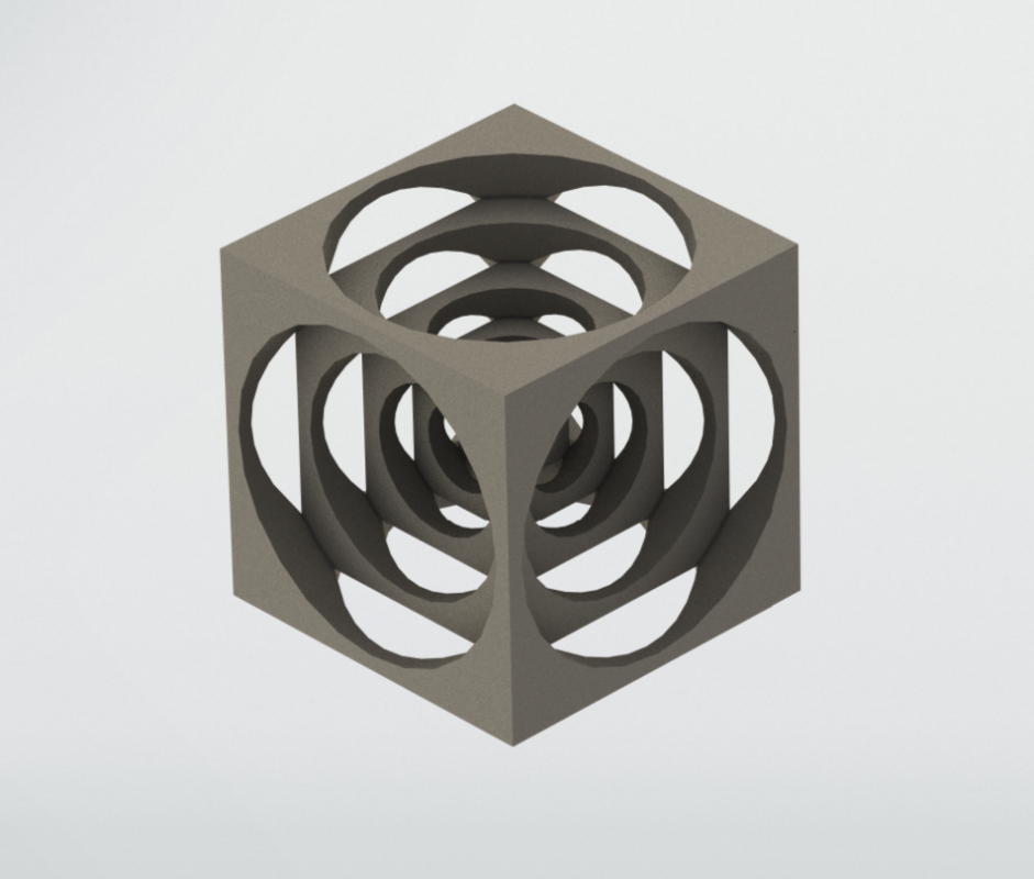 3D модель Декоративный куб со ступеньками (70х70)