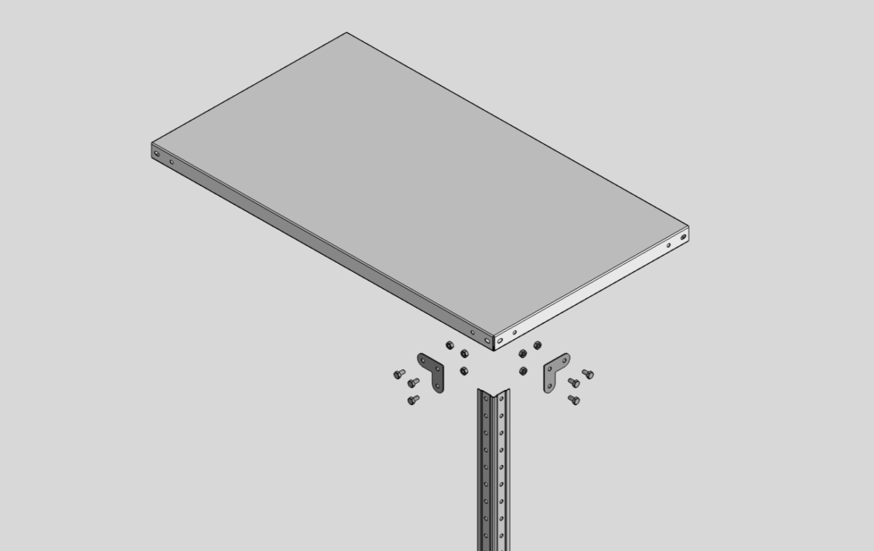 3D модель Стеллаж металлический разборный 700х400х2000 мм