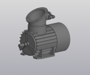 3D модель Электродвигатель ВАО-21-4У2, 1,1 кВт, 1410 об/мин