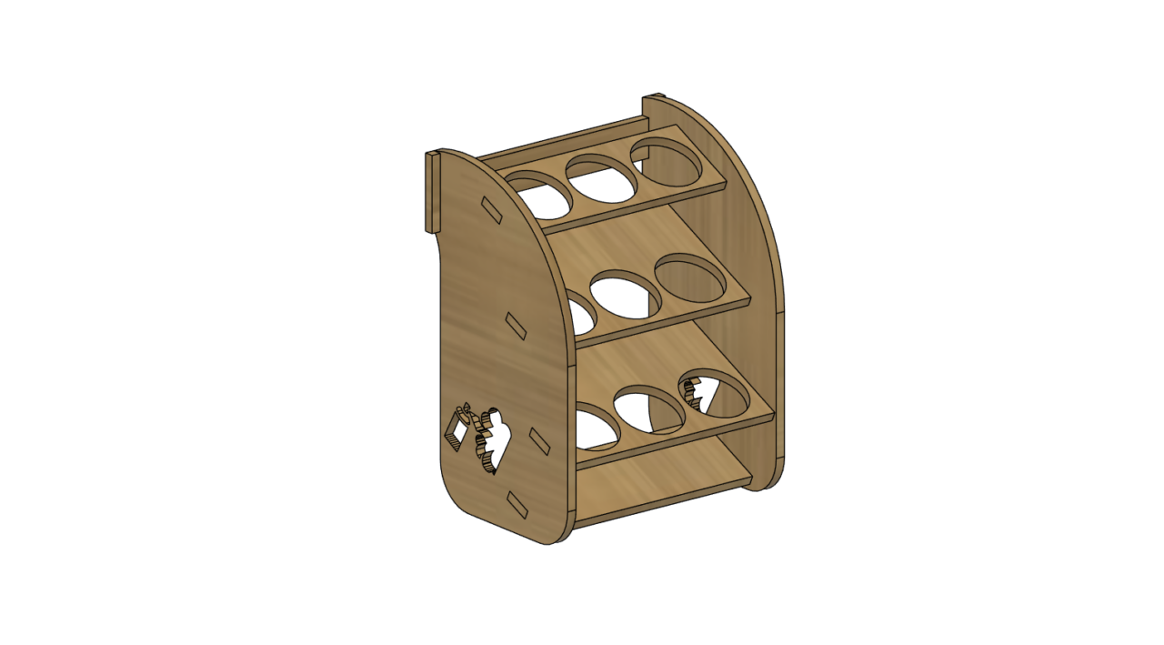 3D модель Удобный стенд для хранения баллончиков с краской 260x195x360