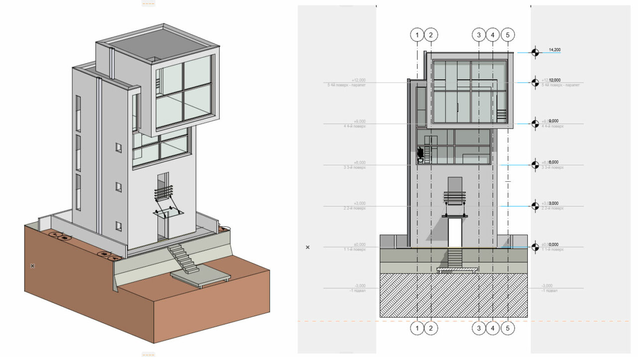 3D модель Дом 4x4 Тадао Андо BIM модель ArchiCAD