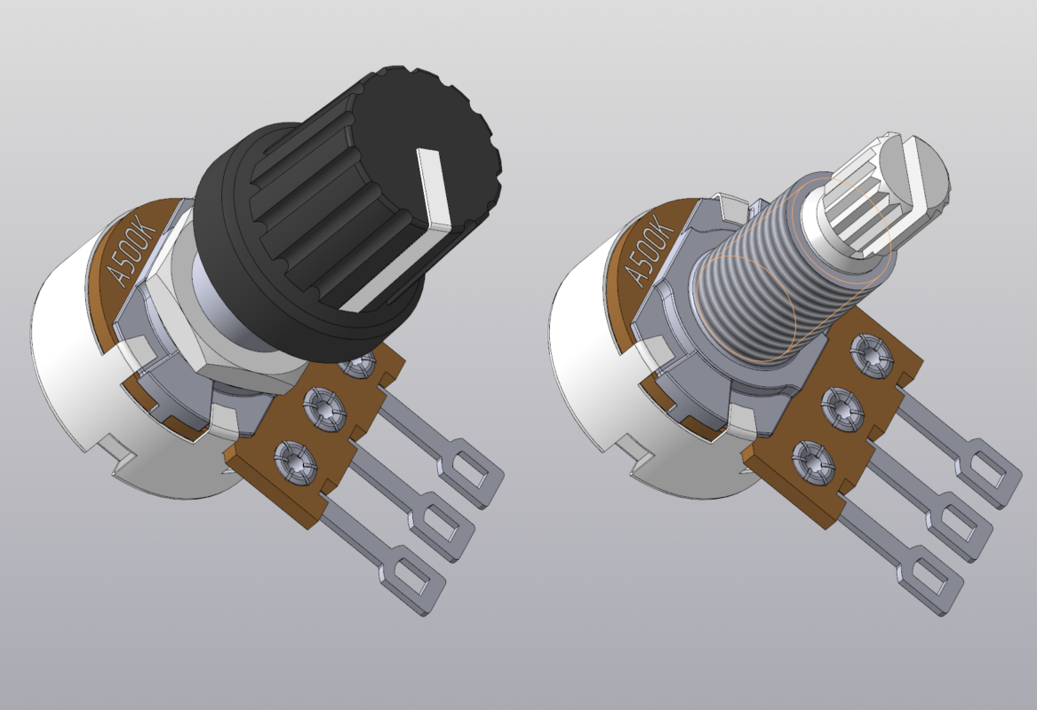 3D модель Потенциометр (резистор) A500K
