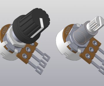 3D модель Потенциометр (резистор) A500K